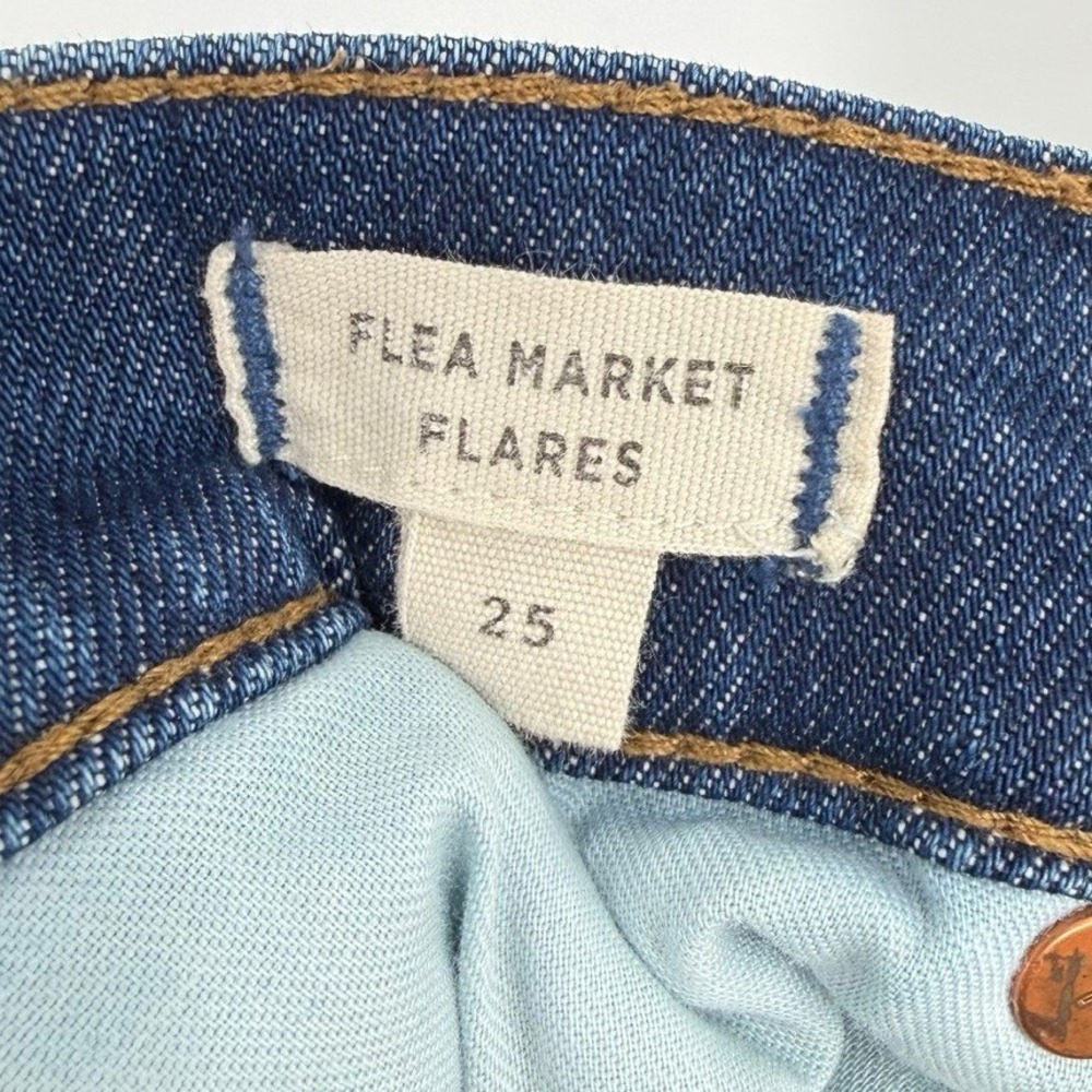 Madewell Flea Market Flares Womens 25 Jeans Crop High Rise Button Fly Raw Hem - Picture 5 of 6
